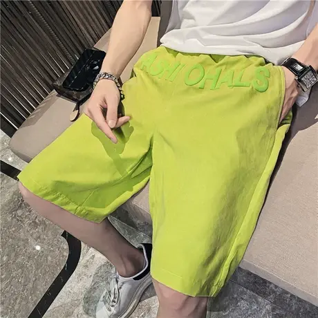 字母短裤男夏季潮流外穿大裤衩篮球运动裤子宽松休闲时尚五分中裤商品大图