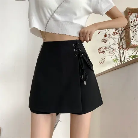 不规则毛呢半身裙秋冬女黑色A字裙短裙2025新款包臀裙高腰裤裙潮图片