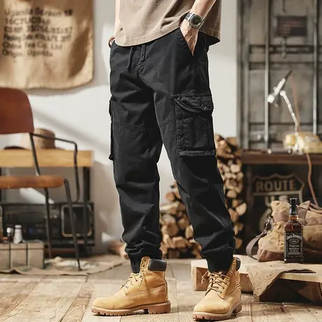宽松大码工装裤男秋冬裤子潮流复古裤子男款冬款时尚潮流休闲男装商品大图
