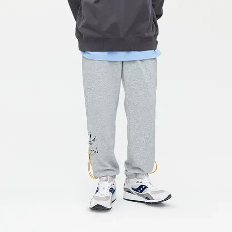 VIISHOW小脚裤男士春秋潮流笑脸抽绳百搭九分休闲宽松运动长裤子商品大图