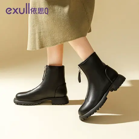 依思q马丁靴女秋季2023年新款爆款秋冬英伦风ins潮短靴单靴子图片