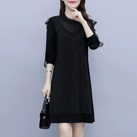 中长款打底衫女春秋季2023年新款长袖大码胖mm遮肚子显瘦上衣t恤商品大图