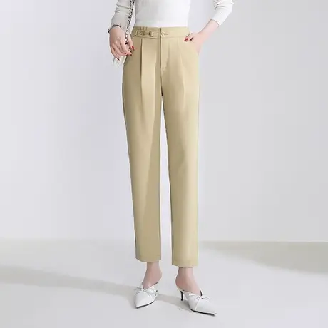 时尚通勤小脚裤西装裤女春季2023新款高腰显瘦垂感九分直筒休闲裤商品大图