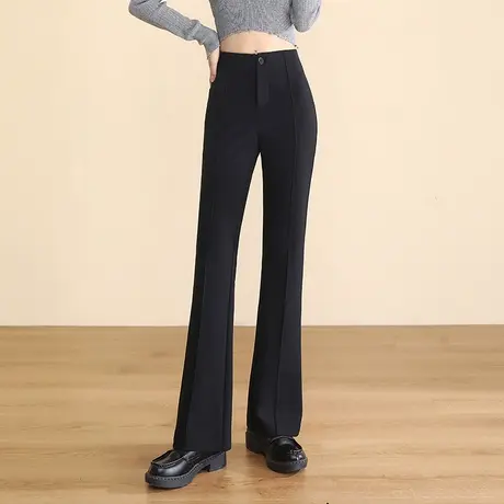 韩版微喇西装裤女2023秋季新款气质高腰显瘦长裤通勤喇叭裤休闲裤图片