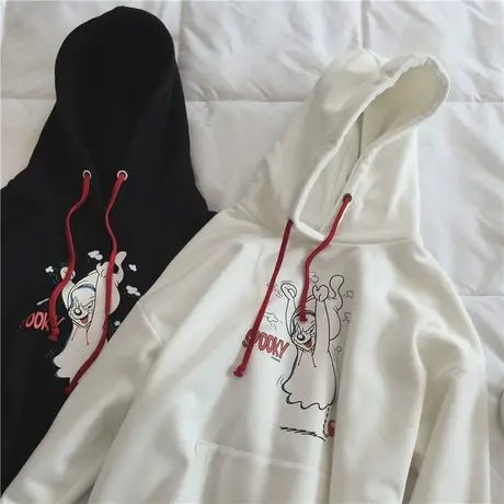 waitmore卫衣女秋冬韩版潮宽松ins原宿bf慵懒风百搭加绒加厚外套商品大图