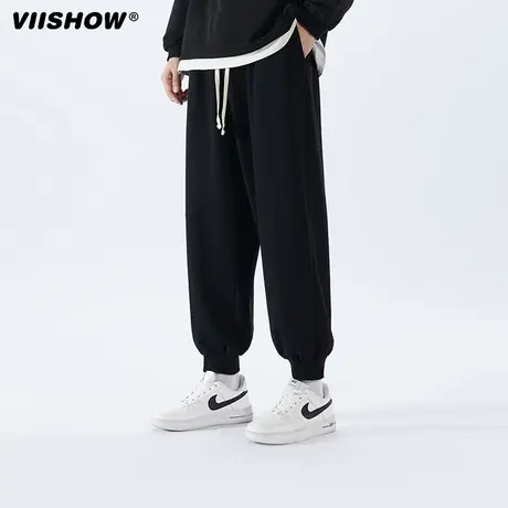 VIISHOW夏季薄款裤子男潮牌束脚休闲长裤日系复古运动裤卫裤男商品大图