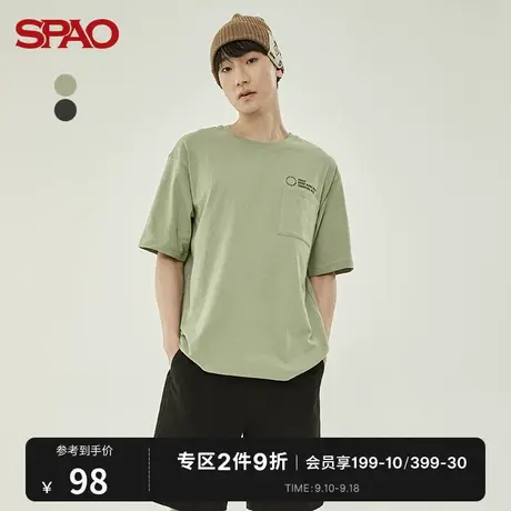 SPAO男士T恤夏季新款圆领字母印花短袖T恤SPRPC24H16商品大图