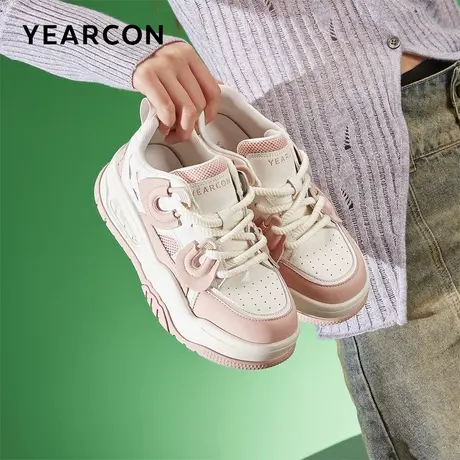 意尔康2025新款春板鞋女多巴胺撞色小白鞋休闲透气ins百搭运动鞋商品大图