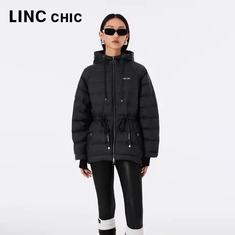 LINCCHIC金羽杰2023年秋冬新款中长款轻薄连帽羽绒服女Y22802155商品大图