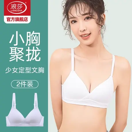 浪莎内衣女学生初中高中发育期少女文胸小胸聚拢无钢圈定型胸罩DT图片