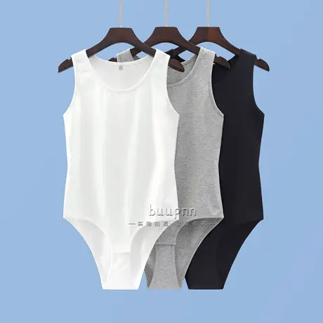 连裆上衣女夏季背心款性感紧身瑜伽服带档打底连体内衣图片