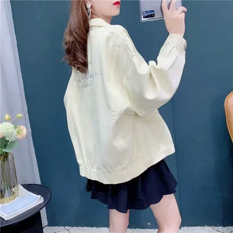 网红炸街牛仔短外套女春秋2023新款秋季ins潮百搭宽松慵懒风上衣图片