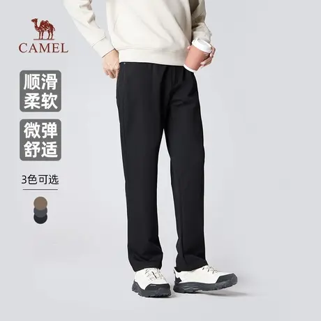 骆驼男装新款休闲裤男士2025春秋季通勤百搭黑色舒适弹力长裤子商品大图