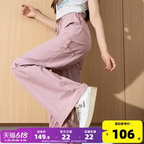 唐狮25夏季新款女休闲裤直筒阔腿裤工装口袋宽松时尚显瘦裤子女W图片