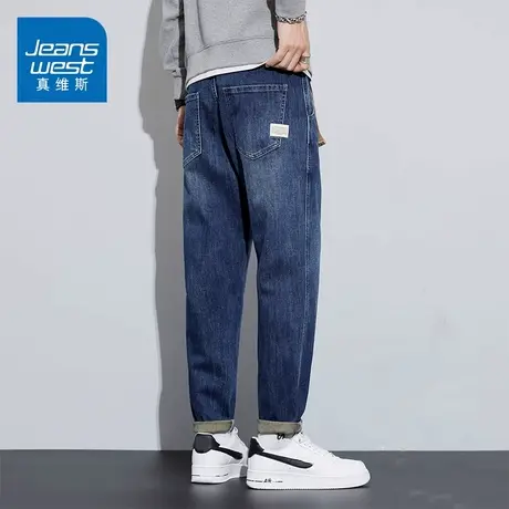 KZ真维斯春季宽松直筒牛仔裤男士2025春秋新款青年潮牌休闲长裤子商品大图