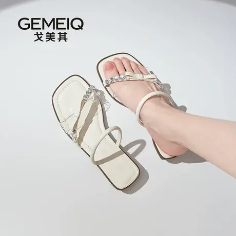 戈美其凉鞋女2025新款夏季绝美外穿配裙子百搭不累脚凉女单凉拖鞋图片