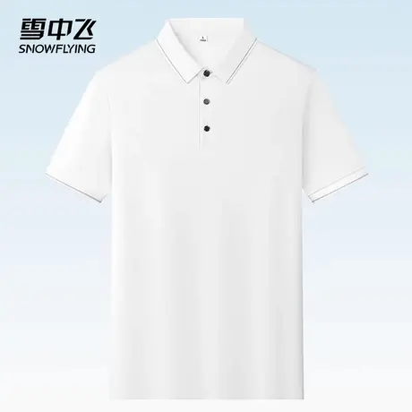 雪中飞冰丝POLO衫2025春夏新款凉感宽松男士翻领简约耐穿青年短袖商品大图