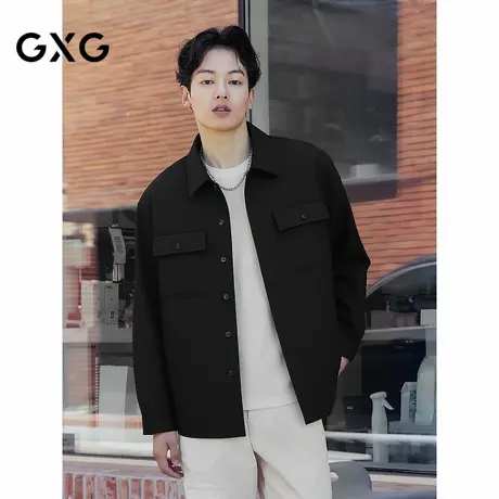 GXG男装 提花肌理衬衫通勤休闲衬衣潮流男士薄外套 2025秋季新品图片