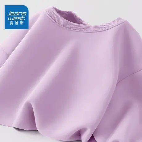 NOE真维斯圆领卫衣女2025新款秋季爆款青少年宽松休闲长袖上衣商品大图