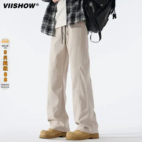 VIISHOW三防软壳冲锋裤男款秋速干弯刀工装裤直筒斜切机能登山裤商品大图