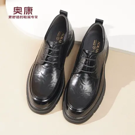 奥康 男鞋秋季新款商务皮鞋男士真皮皮鞋休闲软底软面德比结婚L商品大图