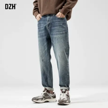 男士水洗直筒牛仔裤男2023新款秋季男款裤子美式高街男裤休闲长裤商品大图