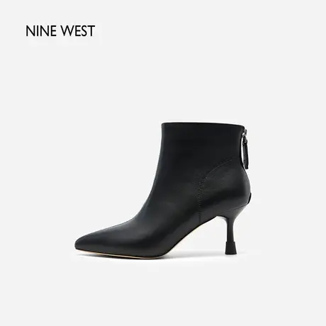 Nine West/玖熙尖头细跟优雅靴子2023年冬季新款加绒简约时装靴女图片