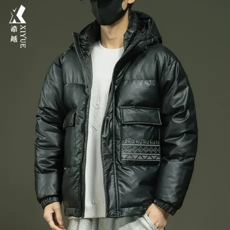 冬季加厚保暖连帽棉衣男2023新款羽绒棉服宽松大码男士外套面包服商品大图