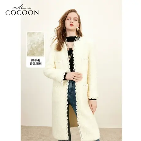MISSCOCOON静奢风小香风羊毛双面呢大衣女2023秋季新款毛呢外套冬商品大图