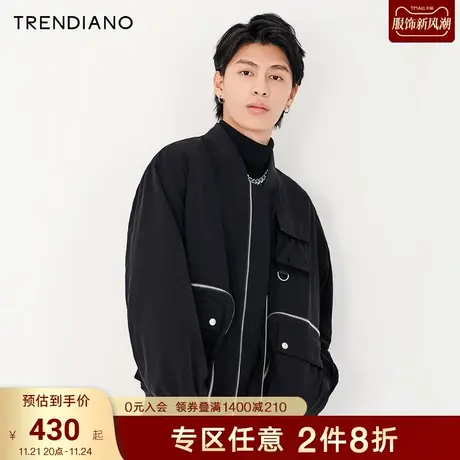 TRENDIANO潮牌官方秋冬男装时尚简约棒球服工装夹克休闲外套男士商品大图