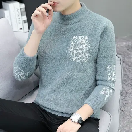 毛衣男春秋装薄款上衣圆领针织衫中学生秋衣休闲男装秋季帅气线衣商品大图
