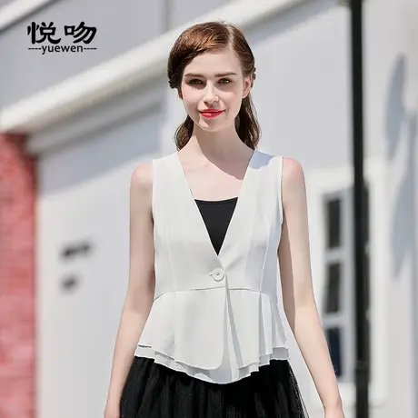雪纺无袖西装马甲女夏季百搭薄款开衫背心外套小坎肩修身外搭马夹图片