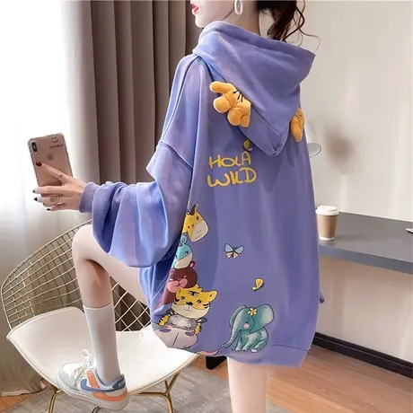 卫衣女春秋季韩版宽松bf慵懒风ins设计感小众日系可爱薄款外套潮图片