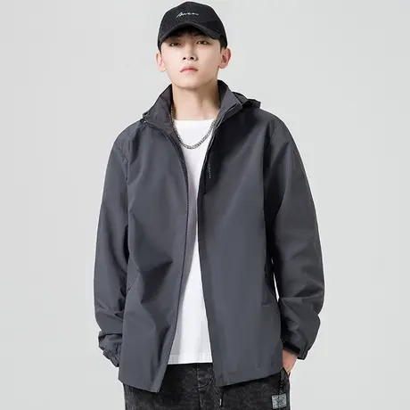 男士外套春秋季新款帅气百搭秋装上衣宽松休闲加肥加大码胖子夹克商品大图