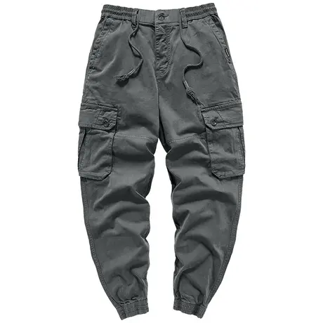 VIP抽绳束脚裤男士春秋日系工装裤多口袋宽松运动哈伦百搭休闲裤商品大图