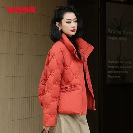 鸭鸭羽绒服女2023年新款冬季短款立领轻薄百搭时尚休闲保暖外套M图片