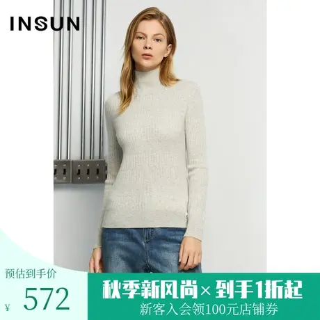 恩裳商场同款冬季百搭简约修身高领羊绒毛针织衫女图片