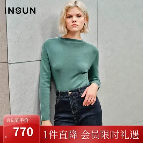 恩裳2023秋装新款轻薄贴身纯色打底衫chao细全羊毛百搭高领针织衫图片