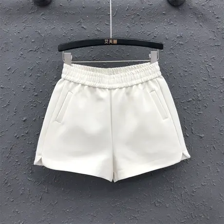 网红爆款简约百搭小开叉西装短裤女2023秋季新款松紧腰阔腿裤靴裤图片