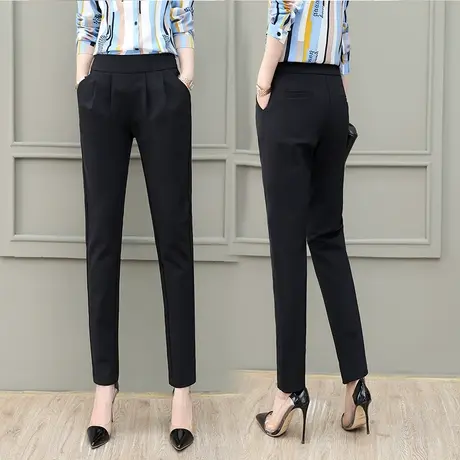 薄款女裤夏季新款小哈伦裤百搭时尚气质宽松显瘦小脚烟管裤西装裤图片