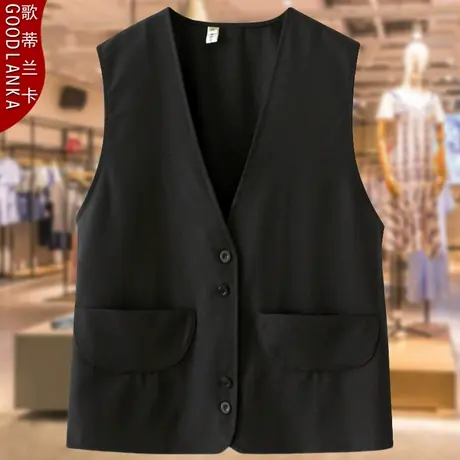 40-50岁中年胖妈妈夏装坎肩马夹女200斤大码宽松V领无袖短款马甲商品大图