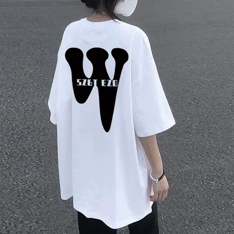 重磅纯棉短袖t恤女春夏小个子宽松oversize美式复古半袖上衣潮牌图片