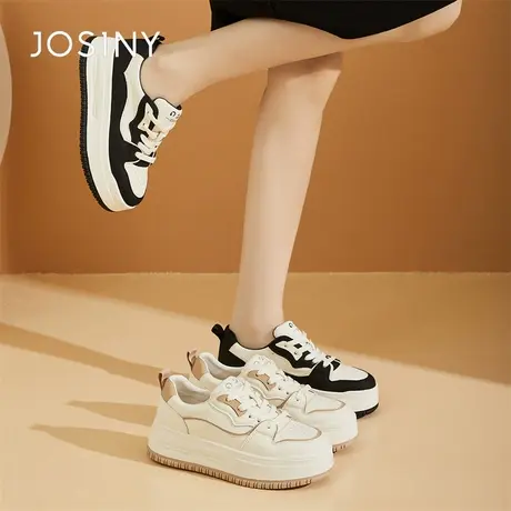 Josiny/卓诗尼黑白熊猫鞋女2024春季新款爆款时尚板鞋运动休闲鞋图片