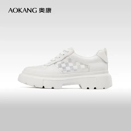 【运动皮鞋】奥康男女鞋情侣款2023春秋新款舒适百搭运动休闲鞋图片