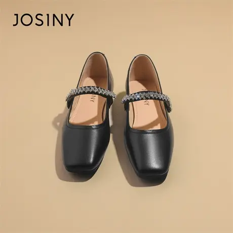 Josiny/卓诗尼粗跟单鞋女2024年新款春季仙女风配裙子玛丽珍女鞋商品大图