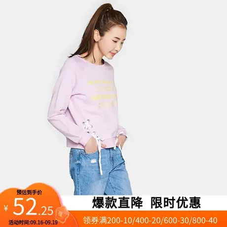 艾格2023春季女装时尚百搭休闲个性宽松印花长袖卫衣针织衫W140商品大图