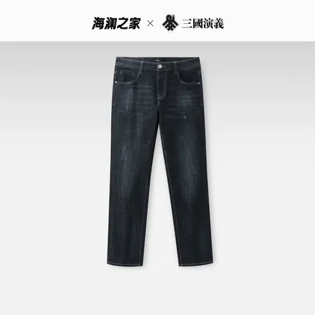 HLA/海澜之家三国系列牛仔裤2023秋冬新款中腰微弹直筒裤子男图片