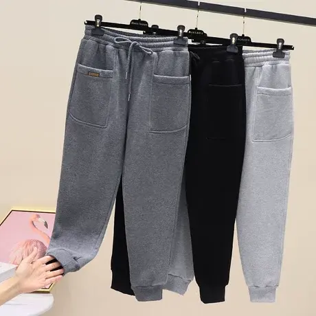加绒加厚运动裤女宽松束脚休闲卫裤秋冬外穿显瘦百搭小脚裤ins潮商品大图