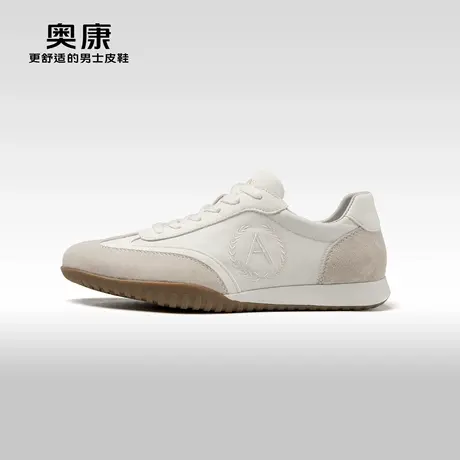 奥康新款休闲运动鞋情侣款夏季透气时尚系带舒适软底德训鞋潮图片