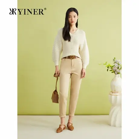 【醋酸系列】YINER音儿春季法式优雅软糯毛针织蝙蝠衫图片